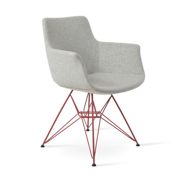 Soho Concept Bottega Arm Large Office Chair - Stylish Chrome Base, Versatile Heights, 10-year Fabric Guarantee! Silver  Soho-concept-dining-chair-01154