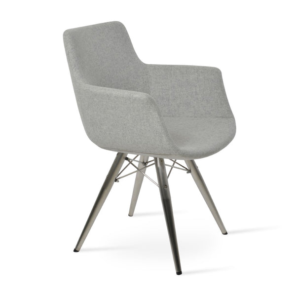 Soho Concept Bottega Arm Large Office Chair - Stylish Chrome Base, Versatile Heights, 10-year Fabric Guarantee! Silver  Soho-concept-dining-chair-01154