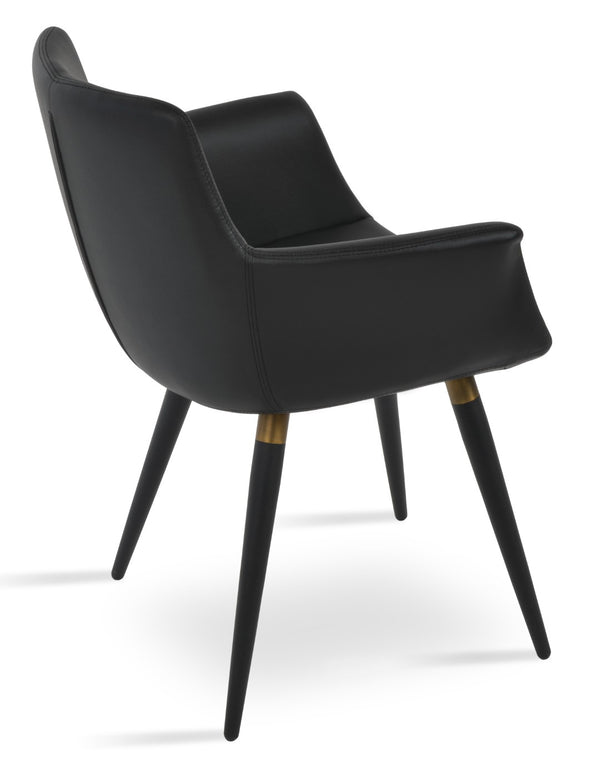 Soho Concept Bottega Arm Office Chair - Stylish Leatherette Dining Chair With Adjustable Heights & 2-year Guarantee Black,Gold  Soho-concept-dining-chair-01160
