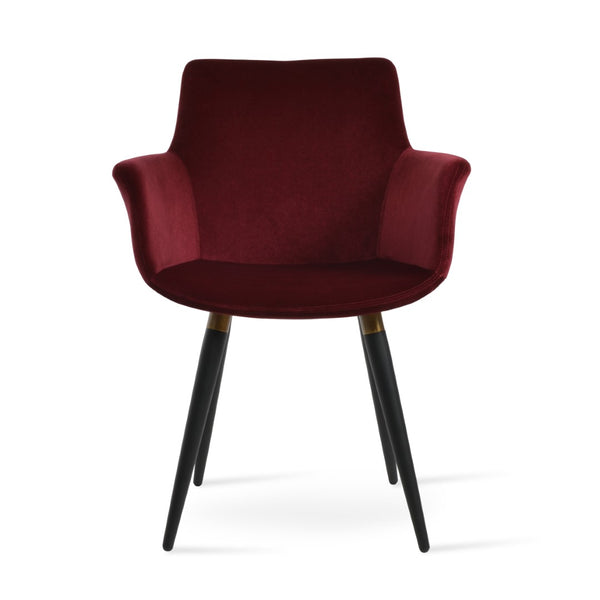 Soho Concept Bottega Arm (Large) Office Chair - Stylish Upholstered Dining Chair With 10-year Guarantee & Comfort Black,Gold  Soho-concept-dining-chair-01148