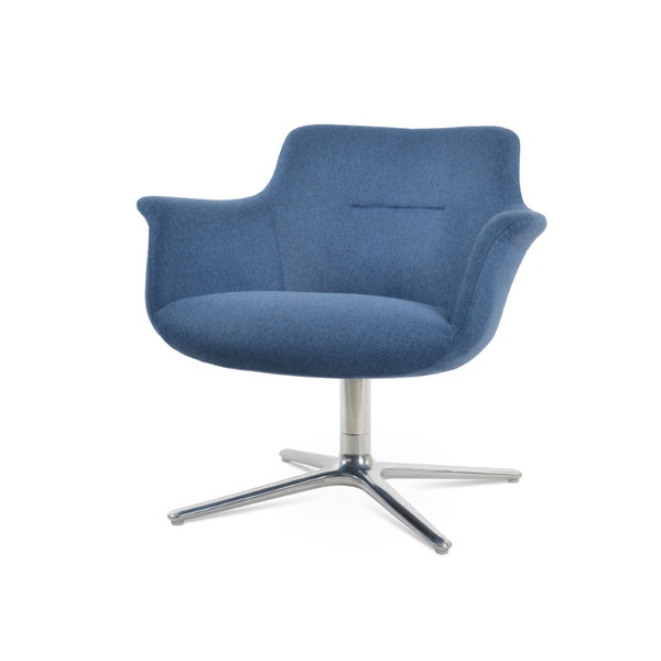 Soho Concept Bottega Lounge Oval Swivel Chair - Elegant Comfort With 10-year Guarantee & Durable Fabric Choices Blue  Soho-concept-dining-chair-12952