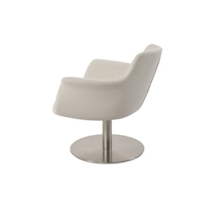 Soho Concept Bottega Lounge Swivel Chair In Boucle, Velvet & Nubuck Fabrics – 10 Year Guarantee, 350 Lbs Capacity White  Soho-concept-dining-chair-12955