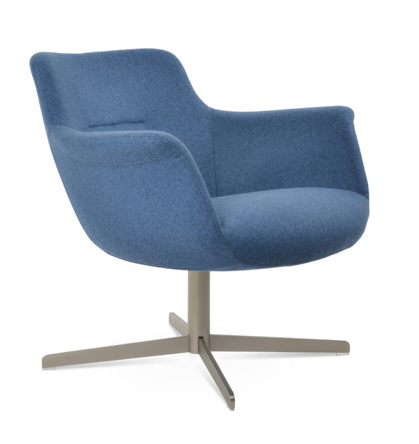 Soho Concept Bottega Lounge Chair - Elegant Swivel Design With 10-year Guarantee, Premium Wool Upholstery, Dark Grey Blue  Soho-concept-dining-chair-12942