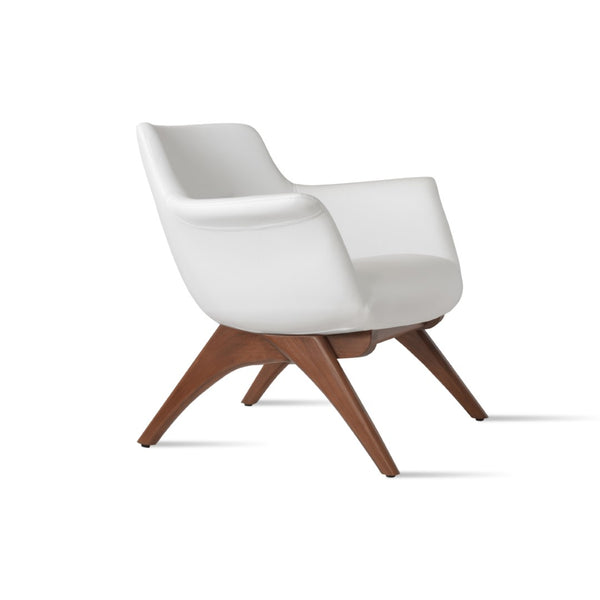 Soho Concept Bottega Lounge Chair With Leatherette Finish - 2 Year Guarantee, Soft Chrome Frame, Elegant White White  Soho-concept-dining-chair-12946