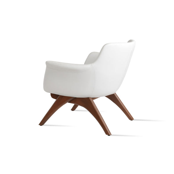 Soho Concept Bottega Lounge Chair With Leatherette Finish - 2 Year Guarantee, Soft Chrome Frame, Elegant White White  Soho-concept-dining-chair-12945