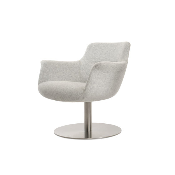 Soho Concept Bottega Lounge Swivel Chair In Luxurious Wool & Boucle Fabrics With 10-year Guarantee For Comfort Silver  Soho-concept-dining-chair-12947