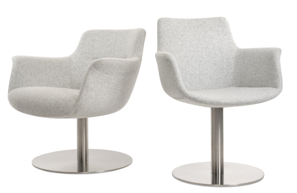 Soho Concept Bottega Lounge Chair Swivel Round - Premium Wool Upholstery, Stylish Design, 10-year Guarantee Silver  Soho-concept-dining-chair-01541