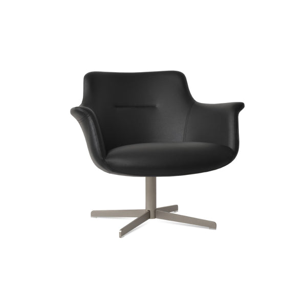Soho Concept Bottega Lounge Chair With Leatherette Finish - 2 Year Guarantee, Soft Chrome Frame, Elegant White Black  Soho-concept-dining-chair-12941