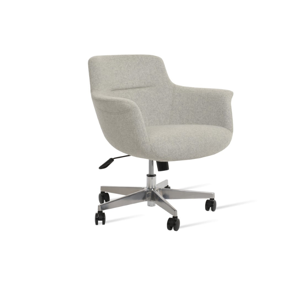Soho Concept Bottega Lounge Oval Swivel Chair - Elegant Comfort With 10-year Guarantee & Durable Fabric Choices Silver  Soho-concept-dining-chair-12674
