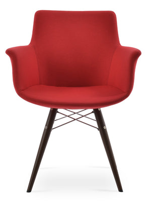 Soho Concept Bottega Mw Armchair Dining Chair - Luxurious Upholstery & Stylish Durability With 10-year Guarantee Walnut,Red  Soho-concept-dining-chair-01545