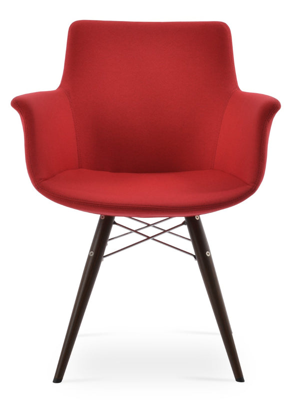 Soho Concept Bottega Mw Armchair Dining Chair - Luxurious Upholstery & Stylish Durability With 10-year Guarantee Walnut,Red  Soho-concept-dining-chair-01545