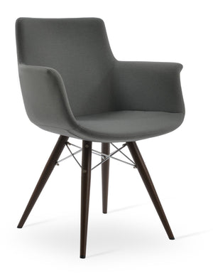 Soho Concept Bottega Mw Armchair Dining Chair - Luxurious Upholstery & Stylish Durability With 10-year Guarantee Walnut,Grey  Soho-concept-dining-chair-01542