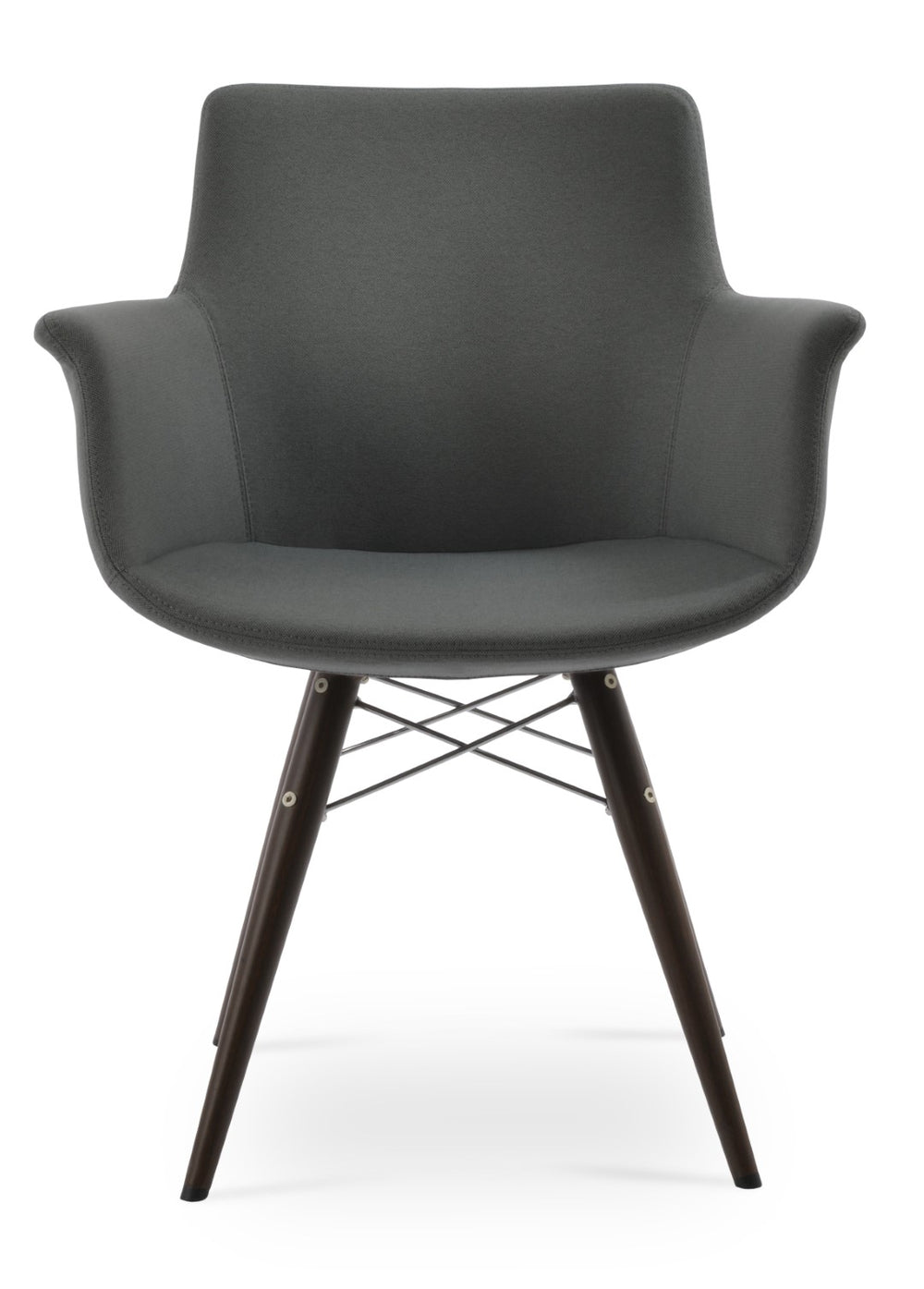 Soho Concept Bottega Mw Armchair Dining Chair - Luxurious Upholstery & Stylish Durability With 10-year Guarantee Walnut,Grey  Soho-concept-dining-chair-01542