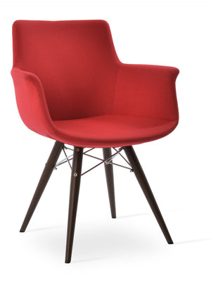 Soho Concept Bottega Mw Armchair Dining Chair - Luxurious Upholstery & Stylish Durability With 10-year Guarantee Walnut,Red  Soho-concept-dining-chair-01547