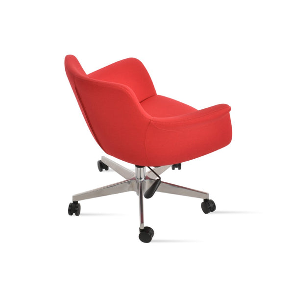 Soho Concept Bottega Spider Swivel Armchair - Luxury Upholstery, Polished Aluminum Base, 10-year Guarantee - Red Red  Soho-concept-dining-chair-12676