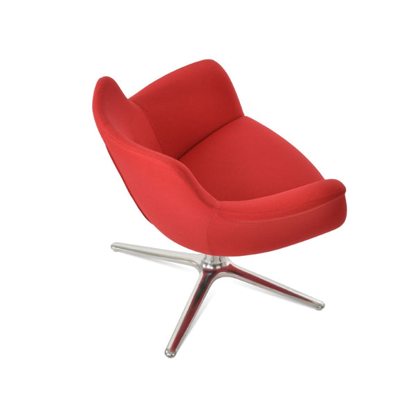 Soho Concept Bottega Lounge Oval Swivel Chair - Premium Boucle, Velvet, Nubuck & Camira Fabrics, 10-year Guarantee Red  Soho-concept-dining-chair-12958