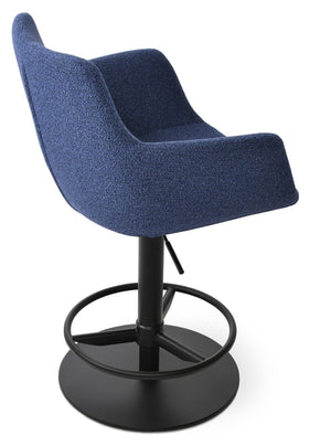 Soho Concept Bottega Adjustable Piston Barstools & Counterstools In Luxurious Fabrics With 10-year Guarantee Blue,Black  Soho-concept-dining-chair-10679