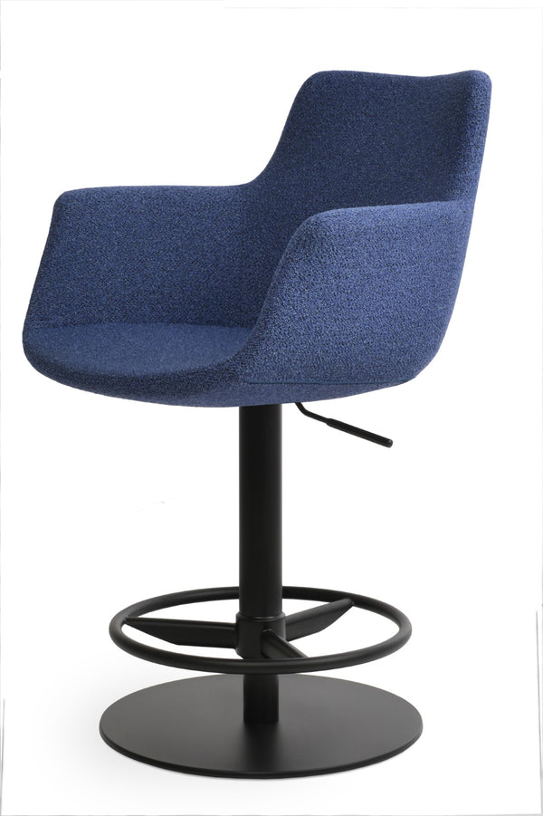 Soho Concept Bottega Adjustable Piston Barstools & Counterstools In Luxurious Fabrics With 10-year Guarantee Blue,Black  Soho-concept-dining-chair-07488