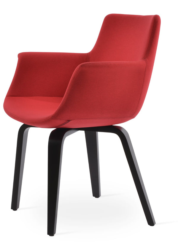 Soho Concept Bottega Plywood Armchair – Stylish Dining Chair In Boucle, Velvet & Nubuck Fabrics With Warranty Red  Soho-concept-dining-chair-01553