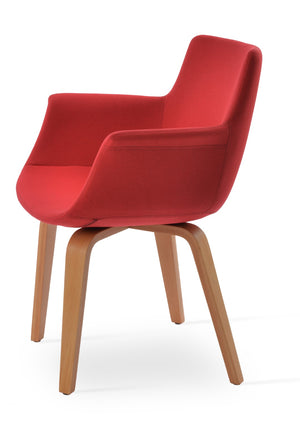 Soho Concept Bottega Plywood Armchair – Stylish Dining Chair In Boucle, Velvet & Nubuck Fabrics With Warranty Natural,Red  Soho-concept-dining-chair-01551