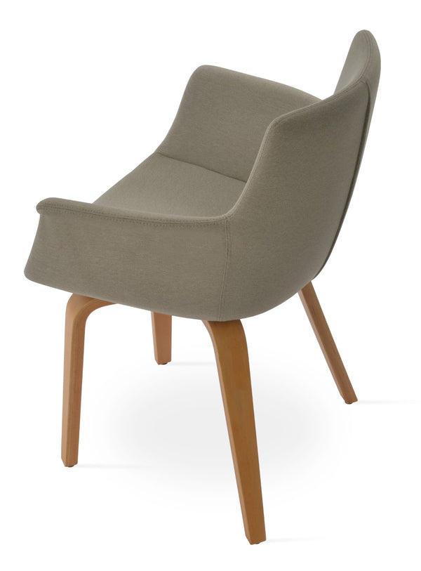 Soho Concept Bottega Plywood Armchair – Stylish Dining Chair In Boucle, Velvet & Nubuck Fabrics With Warranty Natural,Beige  Soho-concept-dining-chair-01550