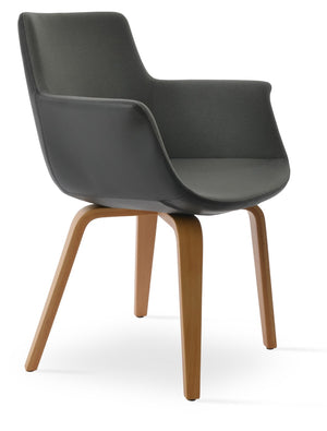 Soho Concept Bottega Plywood Armchair – Stylish Dining Chair In Boucle, Velvet & Nubuck Fabrics With Warranty Natural,Grey  Soho-concept-dining-chair-01549