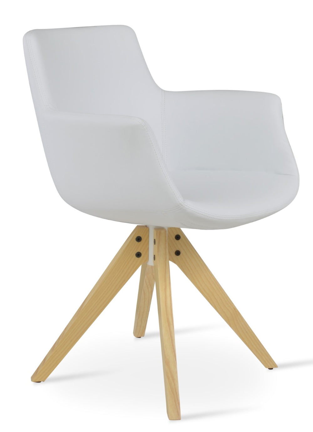 Soho Concept Bottega Pyramid Swivel Chair - Stylish Ergonomic Design In Soft Leatherette With 2-year Guarantee! Walnut,Light Grey  Soho-concept-dining-chair-01589
