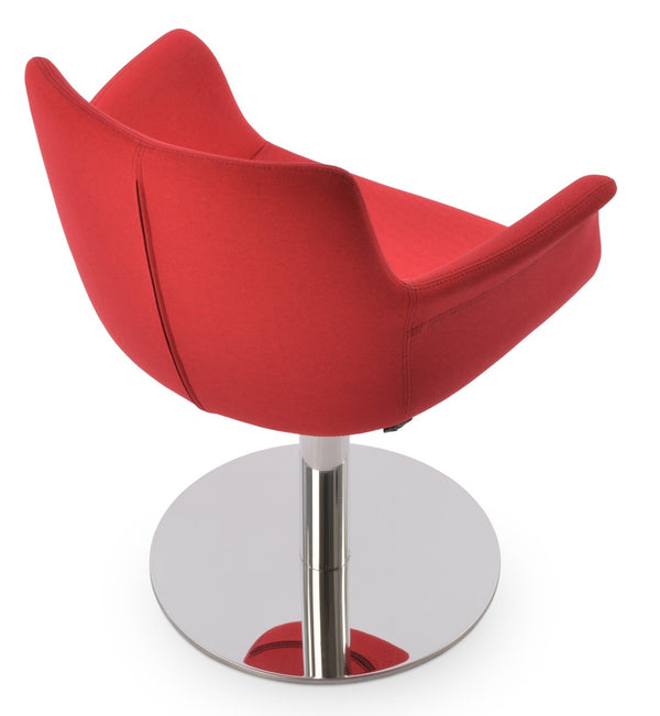 Soho Concept Bottega Round Swivel Dining Armchair - Stylish Soft Black Leatherette Chair With 2-year Guarantee Red  Soho-concept-dining-chair-01560