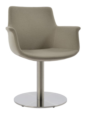 Soho Concept Bottega Round Swivel Dining Armchair - Stylish Soft Black Leatherette Chair With 2-year Guarantee Beige  Soho-concept-dining-chair-01558