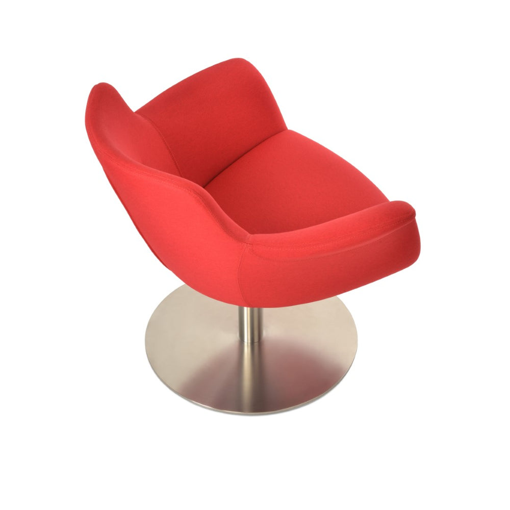 Soho Concept Bottega Round Swivel Dining Armchairs With High Back, 2-year Guarantee, Elegant & Durable Design Red  Soho-concept-dining-chair-12960