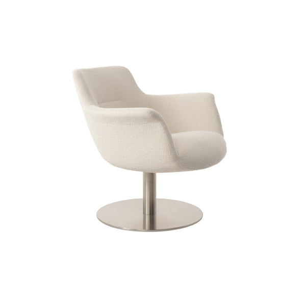 Soho Concept Bottega Round Swivel Dining Armchair - Stylish Leatherette, Stainless Steel Base, 2-year Warranty White  Soho-concept-dining-chair-12959
