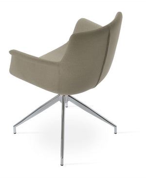 Soho Concept Bottega Spider Swivel Armchair - Luxury Fabrics, Polished Finishes, 10-year Guarantee, Stylish Comfort Chrome,Beige  Soho-concept-dining-chair-01566