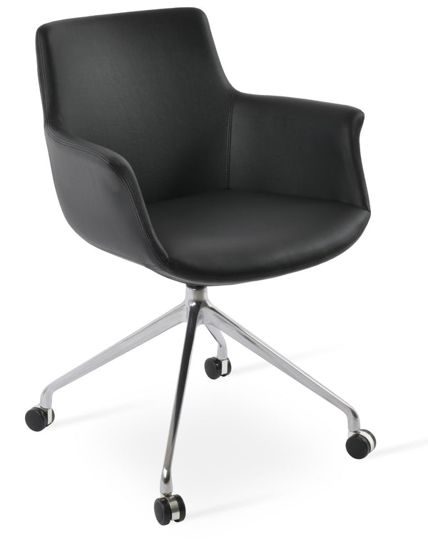 Soho Concept Bottega Spider Swivel Armchair - Stylish Dining Chair With Soft Leatherette, 2-year Warranty & More Black  Soho-concept-dining-chair-01564