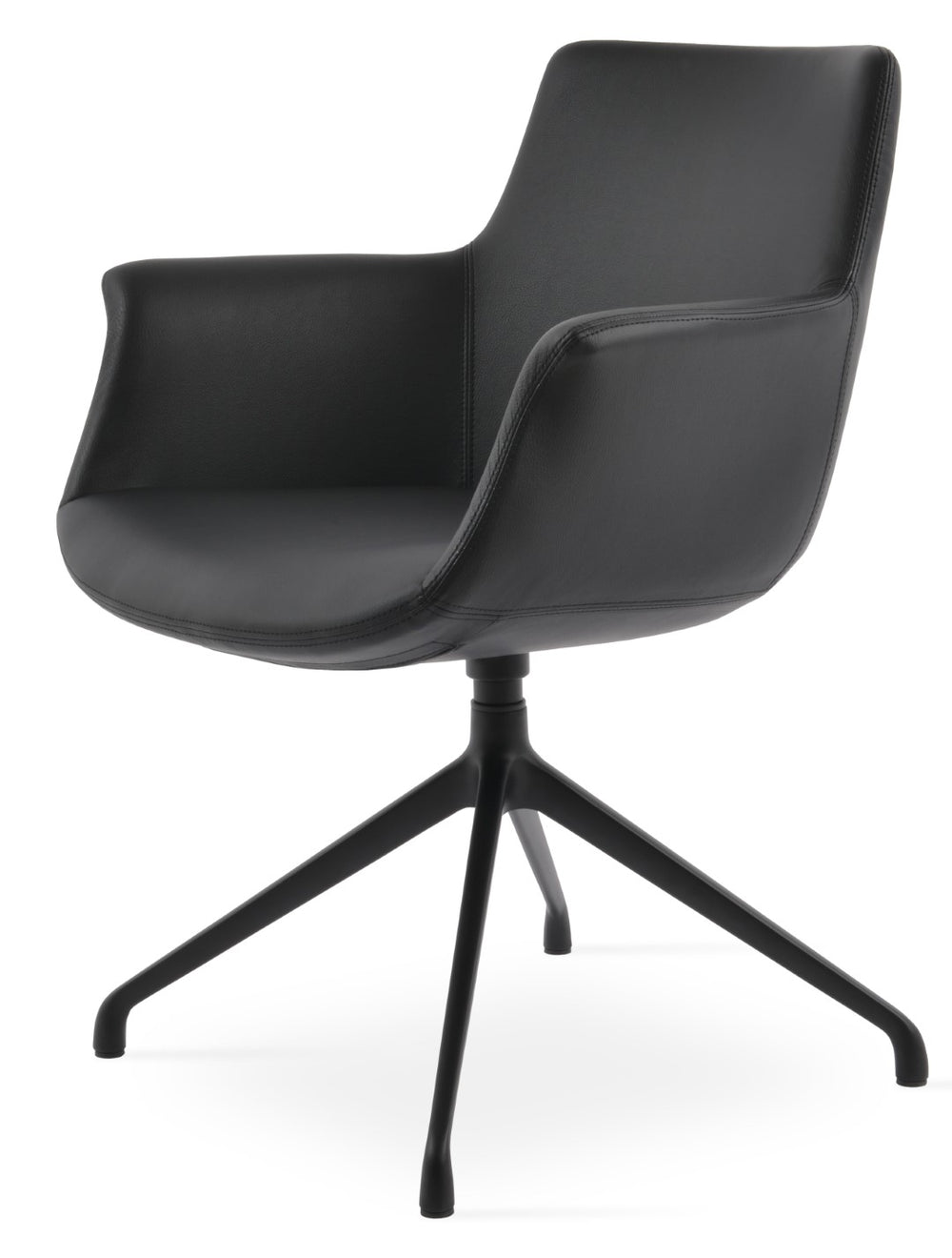 Soho Concept Bottega Spider Swivel Armchair - Stylish Dining Chair With Soft Leatherette, 2-year Warranty & More Black  Soho-concept-dining-chair-01564