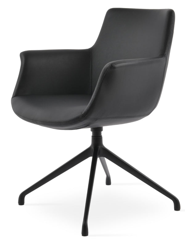 Soho Concept Bottega Spider Swivel Armchair - Stylish Dining Chair With Soft Leatherette, 2-year Warranty & More Black  Soho-concept-dining-chair-01565