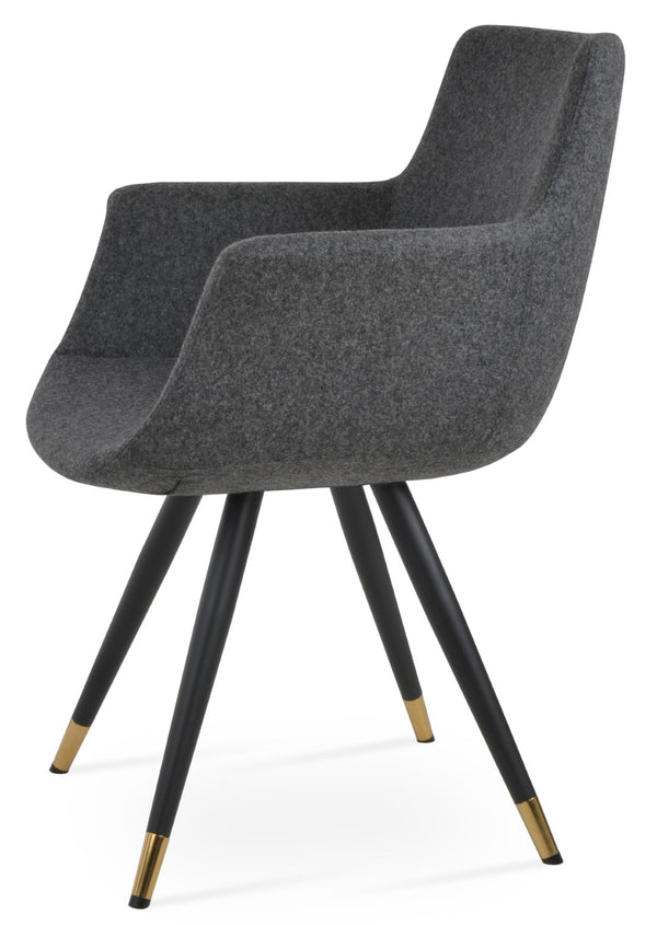 Soho Concept Bottega Star Armchair Dining Chair - Premium Camira Wool, Stylish Steel Base, 10-year Guarantee Black,Gold,Brass,Dark Grey  Soho-concept-dining-chair-01577