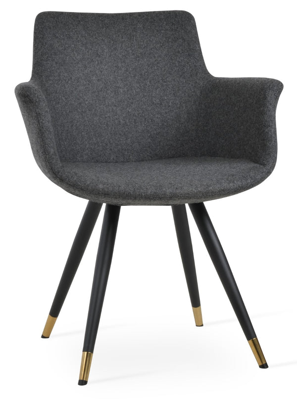 Soho Concept Bottega Star Armchair Dining Chair - Premium Camira Wool, Stylish Steel Base, 10-year Guarantee Black,Gold,Brass,Dark Grey  Soho-concept-dining-chair-01577