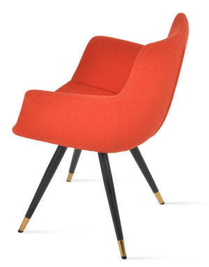 Soho Concept Bottega Star Armchair - Stylish Dining Chair In Camira Yoredale Boucle With 10-year Guarantee, Orange Orange  Soho-concept-dining-chair-01570