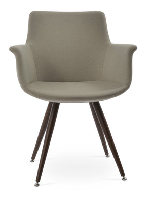 Soho Concept Bottega Star Armchair Dining Chair - Luxurious Upholstery, Steel Base, 10-year Guarantee & Comfort Walnut,Beige  Soho-concept-dining-chair-01575