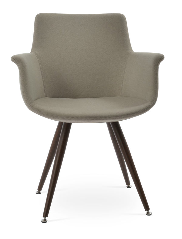 Soho Concept Bottega Star Armchair Dining Chair - Luxurious Upholstery, Steel Base, 10-year Guarantee & Comfort Walnut,Beige  Soho-concept-dining-chair-01575