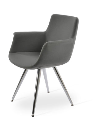 Soho Concept Bottega Star Armchair Dining Chair - Luxurious Upholstery, Steel Base, 10-year Guarantee & Comfort Chrome,Grey  Soho-concept-dining-chair-01571