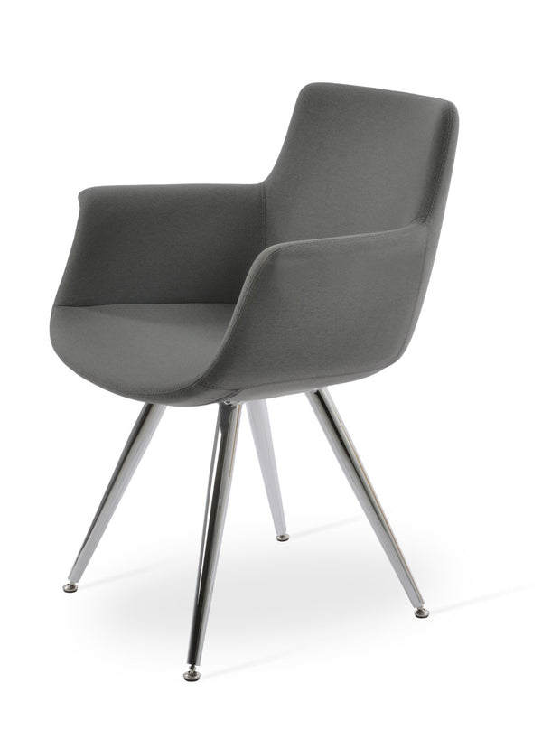 Soho Concept Bottega Star Armchair Dining Chair - Luxurious Upholstery, Steel Base, 10-year Guarantee & Comfort Chrome,Grey  Soho-concept-dining-chair-01571