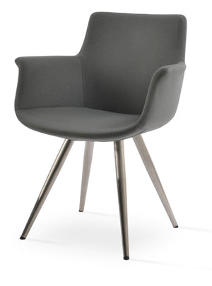 Soho Concept Bottega Star Armchair Dining Chair - Luxurious Upholstery, Steel Base, 10-year Guarantee & Comfort Grey  Soho-concept-dining-chair-01573