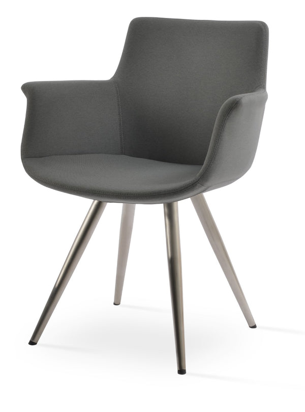 Soho Concept Bottega Star Armchair Dining Chair - Luxurious Upholstery, Steel Base, 10-year Guarantee & Comfort Grey  Soho-concept-dining-chair-01573