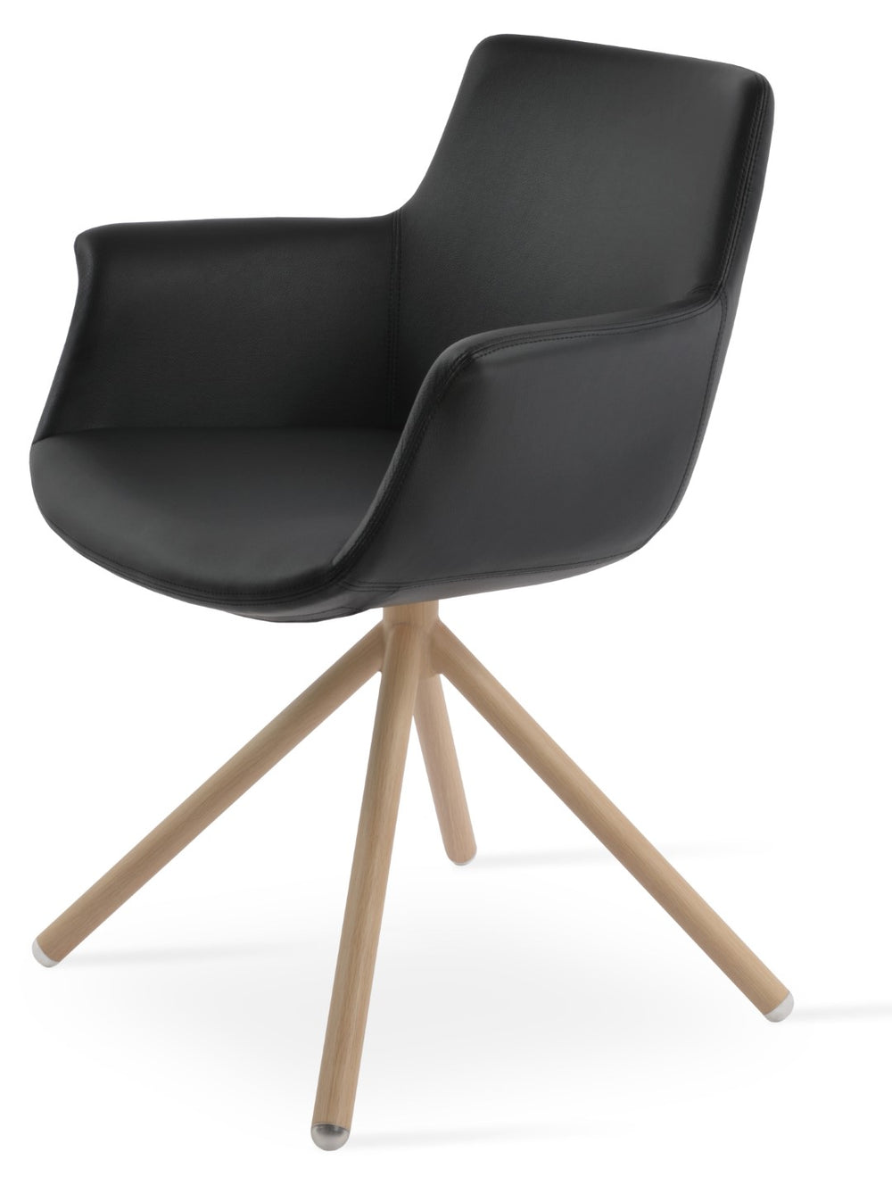 Soho Concept Bottega Stylish Swivel Armchair With High Back, Durable Leatherette, 2-year Guarantee, Soft Black Black Steel Tube Soho-concept-dining-chair-01579