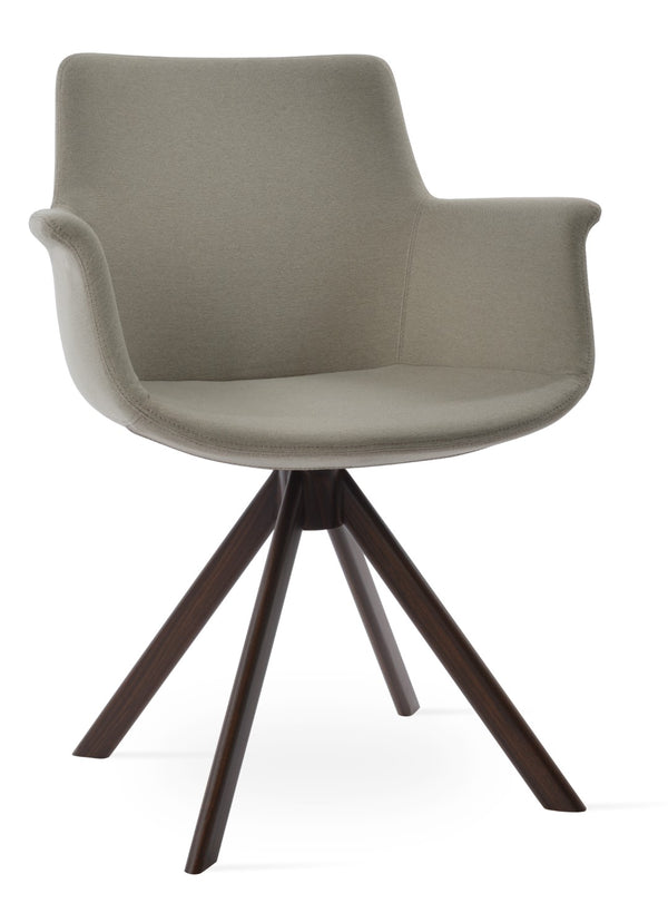 Soho Concept Bottega Sword Swivel Armchair - Stylish Dining Chair In Premium Fabrics With 10-year Guarantee! Walnut,Beige  Soho-concept-dining-chair-01595