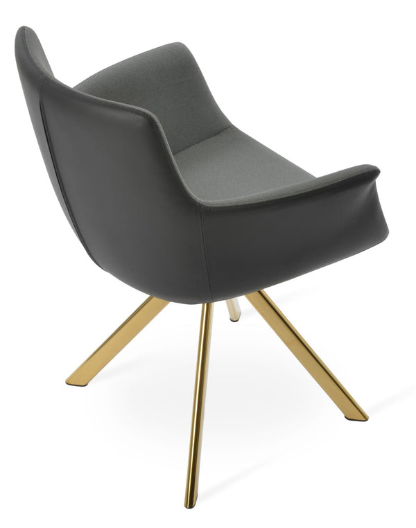 Soho Concept Bottega Sword Swivel Armchair - Stylish Dining Chair In Premium Fabrics With 10-year Guarantee! Gold,Grey  Soho-concept-dining-chair-01592