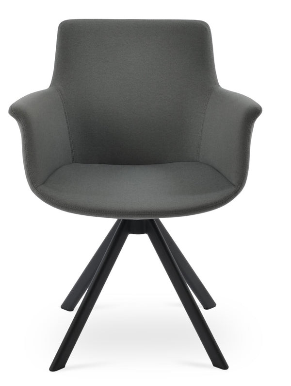 Soho Concept Bottega Sword Swivel Armchair - Stylish Dining Chair With Camira Fabric, 10-year Guarantee Options Black,Grey  Soho-concept-dining-chair-01591