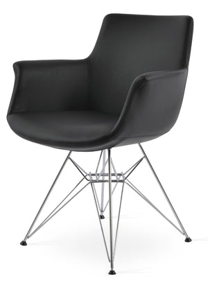 Soho Concept Bottega Tower Armchair Dining Chair - Stylish Leatherette Upholstery, High Back, 2-year Warranty! Black  Soho-concept-dining-chair-01600