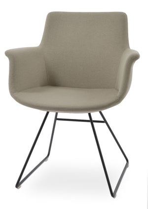 Soho Concept Bottega Wire Dining Armchair - Premium Upholstery In Boucle, Velvet, Nubuck - 10-year Guarantee! Black,Beige  Soho-concept-dining-chair-01616